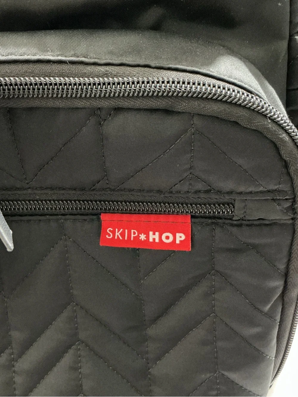 Skip Hop Black Quilted Diaper Bag Backpack With Changing Pad